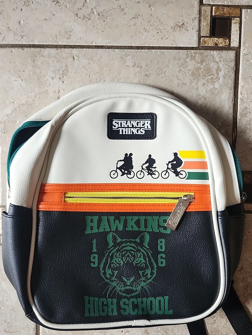 Stranger Things Hawkins High School Green & Cream Mini Backpack